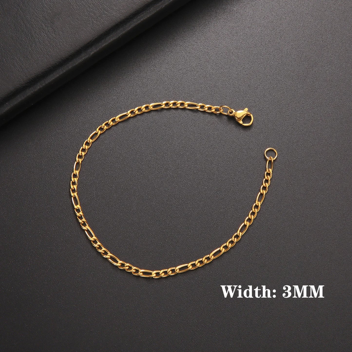 Lucktune Figaro Chain Bracelet for Men Women Stainless Steel Width 3-10 MM Bracelets Punk Jewelry Couple Gift Pulsera Hombre New