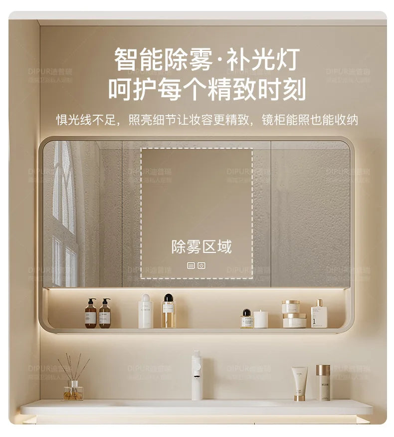 Modern Bathroom Cabinet Corian Integrated Ceramic Basin Oak Painted Cabinet French Premium Toilet Hand Wash Basin Combination