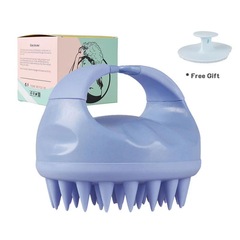 Hair Scalp Massager Brush Silicone Shampoo Brush Head Scrubber Scalp Brush