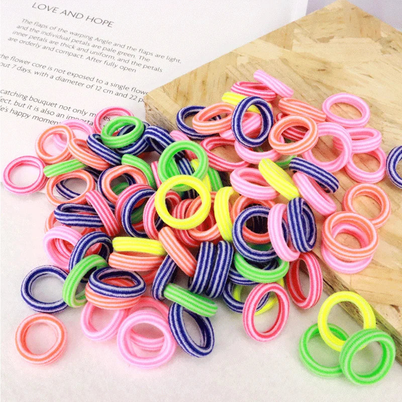 100/200PCS Women Girls Colorful Nylon Elastic Hair Bands Ponytail Hold Small Hair Tie Rubber Bands Scrunchie Hair Accessories
