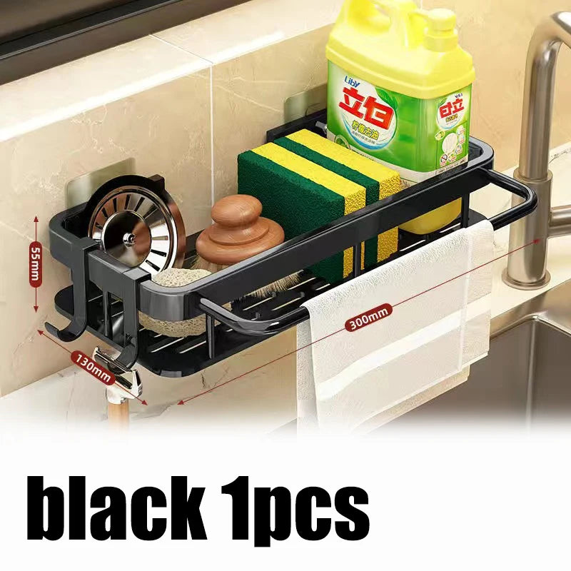 Non perforated kitchen storage rack cloth drain rack, sink dishwashing cloth sponge storage basket bathroom storage rack