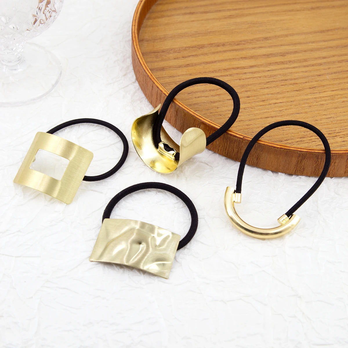 New Korea Women Hair Ropes Metal Hair Bands Ponytail Holder Rubber Band Gum for Hair Ties Scrunchies Hairband Hair Accessories