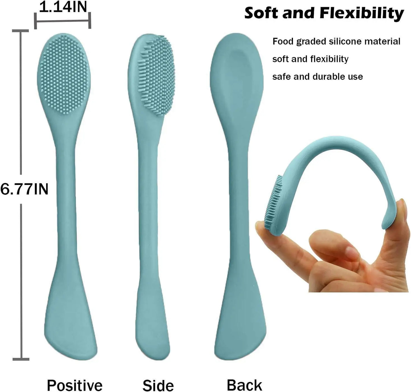 Facial Cleansing Brush, 2 in 1 Silicone Face Mask Brush & Face Scrubber, For Exfoliating, Massaging, Remove Blackheads, Makeup S