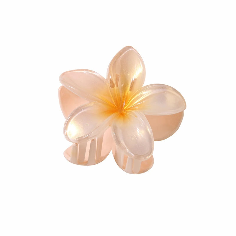 Pearl Light 8CM Summer Flower Hair Claw Clip Hairpin Barrettes Ponytail Holder Beach Head Accessories Women Girls Hair Clip