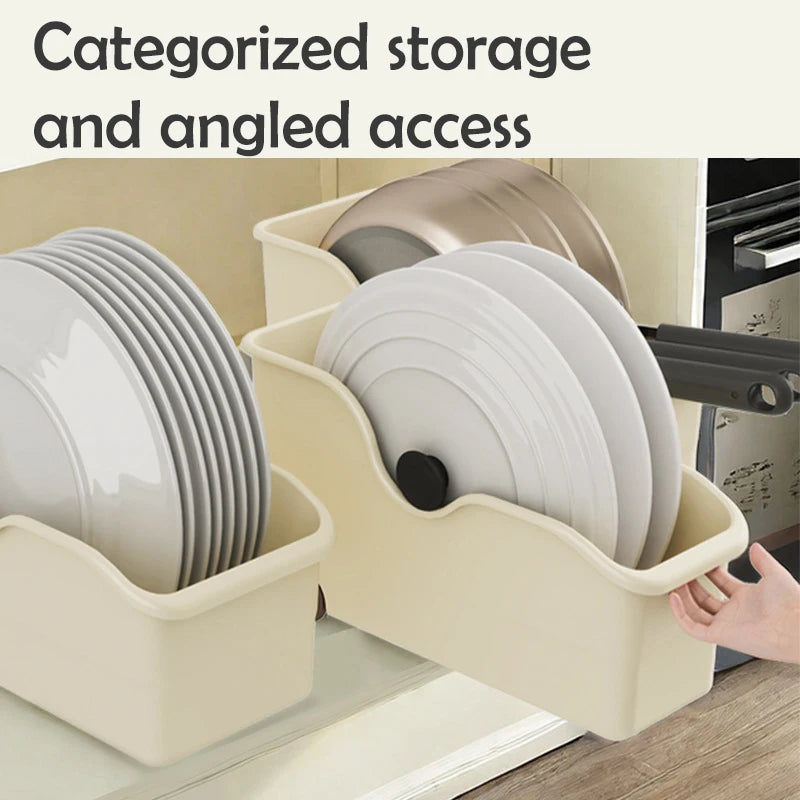 Cabinet Organizer With Pulley Seam Sundry Kitchen Organizer Household Office Large Capacity Multifunctional Cabinet Storage Boxe