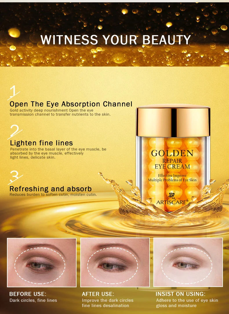 ARTISCARE 24K Gold Serum SET for Facial Care Eye Cream Moisturizing Face Essence Skin Care Products