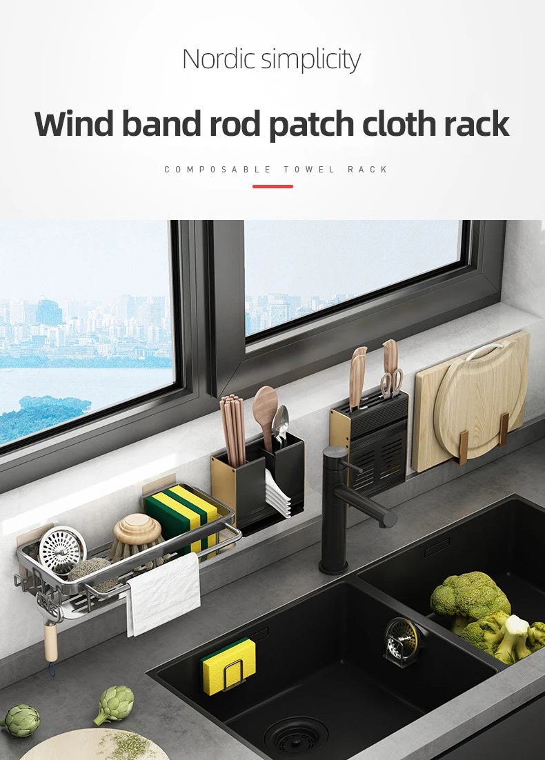 Non perforated kitchen storage rack cloth drain rack, sink dishwashing cloth sponge storage basket bathroom storage rack