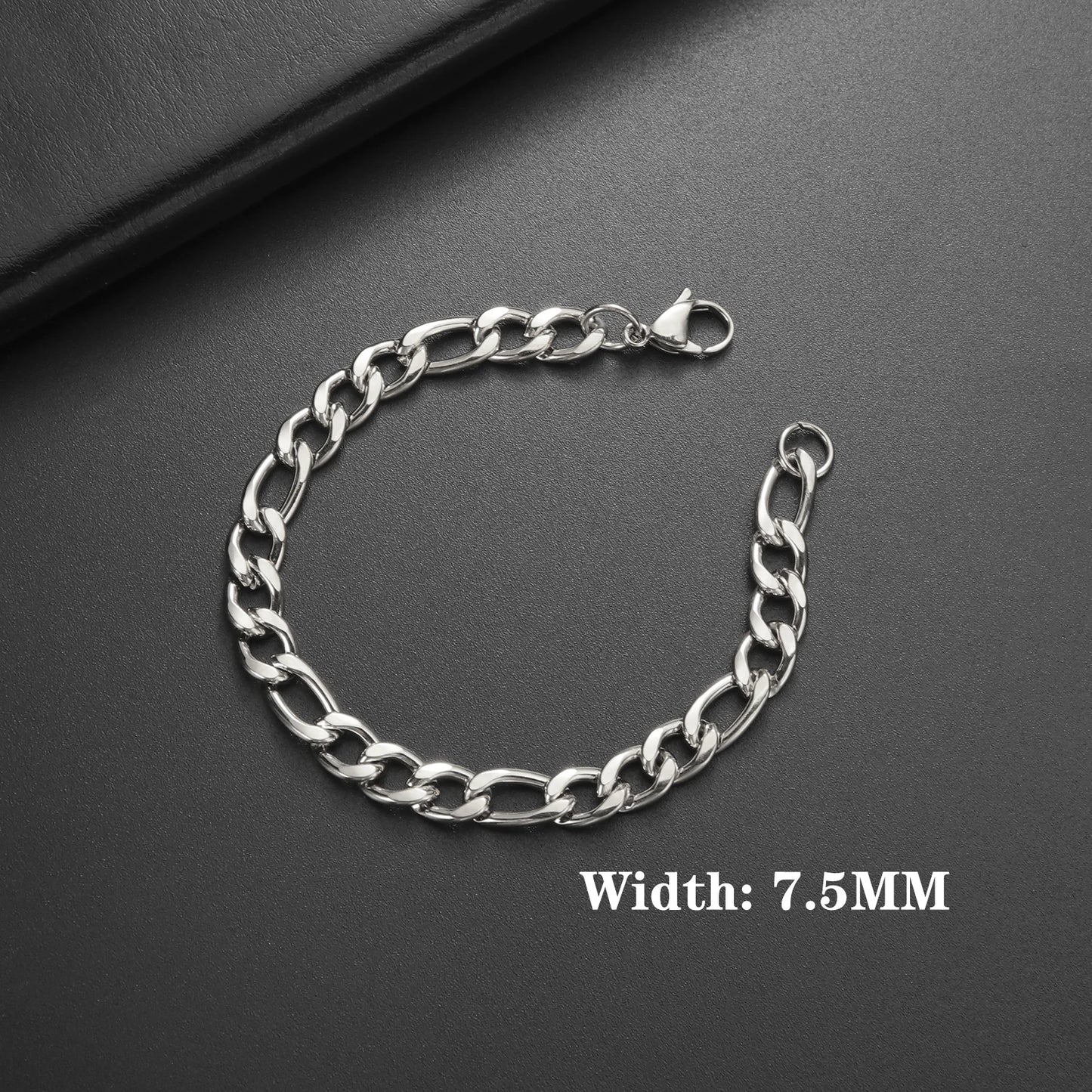 Lucktune Figaro Chain Bracelet for Men Women Stainless Steel Width 3-10 MM Bracelets Punk Jewelry Couple Gift Pulsera Hombre New